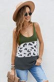 Colorblock Spotted Splicing Knit Tank