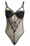 Sheer Eyelash Lace Teddy Bodysuit