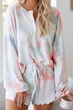 Floral Print White Knit Lounge Set