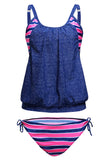 Layered-Style Floral Tankini with Triangular Briefs