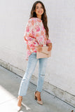 Floral Balloon Sleeves Blouse