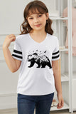 Kids Animal Print Banded Sleeve T Shirt