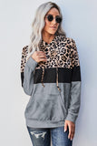 Leopard Tie Dye Colorblock Hoodie