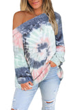 Multicolor Off The Shoulder Tie-dye Knit Top