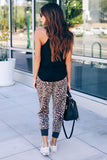 Brown Leopard Cotton Pocketed Joggers