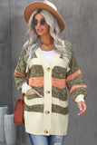 Thick Buttoned Open Front Cardigan with Pocket