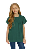 Little Girl Swiss Dot Ruffle Sleeves Top