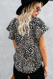 V-neck Short Sleeve Fashion Print Fantasy Fluttering Blouse