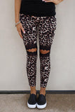 Floral Hollow Out Black Skinny Leggings