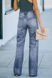 High Waist Distressed Ripped Hole Flare Jeans