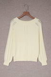 Plain Off Shoulder Knit Pullover Sweater
