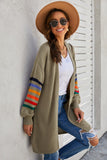 Striped Balloon Sleeve Cardigan