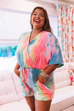 Multicolor Tie Dye Plus Size Romper