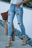 High Waist Distressed Skinny Jeans