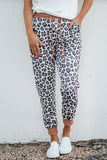 Leopard Print Elastic Waist Jogger Pants