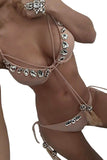 Rhinestone Tassel Bandage Bikini Set