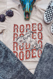 Western RODEO Graphic Print Crew Neck T Shirt
