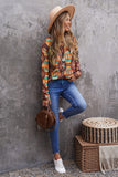 Multicolor Aztec Leopard Patchwork Side Split Pullover Top