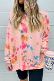 Oversize Scrawl Print Long Sleeve Top