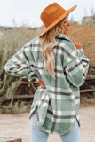 Plaid Print Pocket Women Shacket