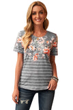 Spring Vibe Floral & Stripe Tee