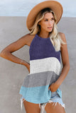 Color Block Striped Knit Tank Top