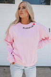 mama Heart Embroidery Decor Sweatshirt