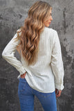 Stand Collar Ruffles Textured Shirt