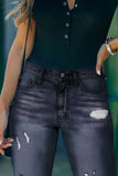 Medium Wash High Rise Straight Leg Jeans