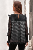 Smocked Ruffle Trim Blouse