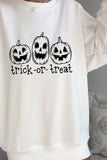 Halloween Trick or Treat Pumpkin Face Oversize Sweatshirt