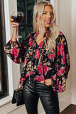 Ruffled Collar Floral Blouse