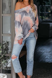 Multicolor Off The Shoulder Tie-dye Knit Top