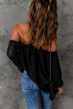 Black Halter Neck Off-shoulder Blouse