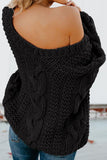 Stripe Color Block Bubblegum V-Neck Braided Knit Sweater