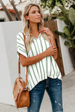 Striped Short Sleeve Buttoned Pocket Shirt