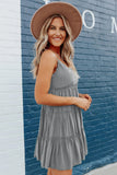 Spaghetti Straps Ruched Ruffled Mini Dress