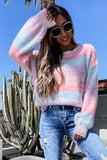 Colorblock Tie-dye Mohair Sweater