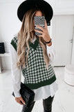 V Neck Argyle Plaid Knitted Sweater Vest