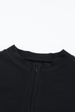 Zipper Slim-fit Long Sleeve Top