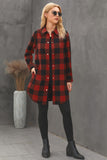 Turn-down Collar Plaid Shirt Coat