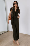 Fabiola Pocketed Tie Waist Wide Leg Jumpsuit