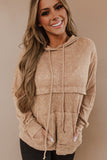 Waffle Knit Kangaroo Pocket Hooded Sweatshirt