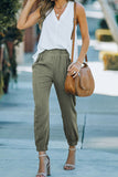 Casual Pocketed Elastic Waist Joggers
