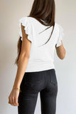 Khaki Cascading Ruffles Knit Tank Top