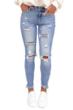 Light Blue Washed Ripped Jeans