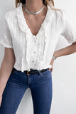 Striped Ruffled Short Sleeve Shirt