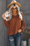 Billowed Sleeve Thermal Knit Top