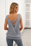 Crisscross Hollow-out Knit Tank Top