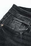 High Rise Washed Distressed Flare Jeans